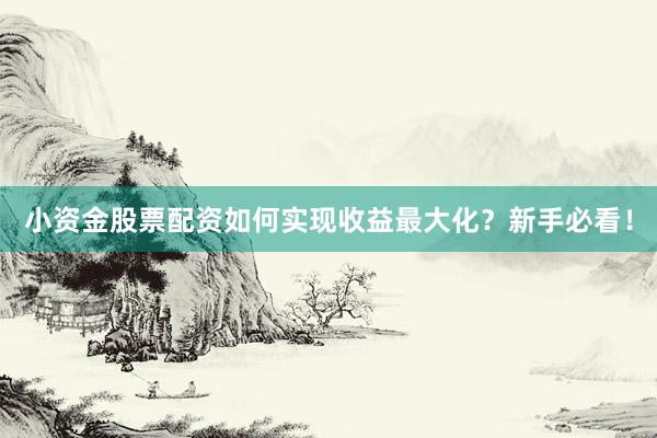 小资金股票配资如何实现收益最大化？新手必看！