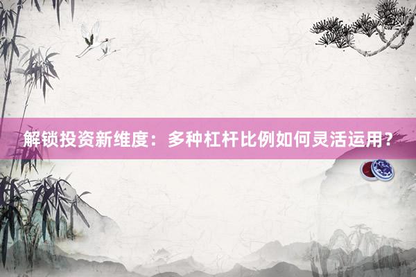 解锁投资新维度：多种杠杆比例如何灵活运用？