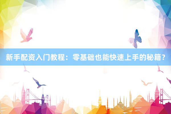 新手配资入门教程：零基础也能快速上手的秘籍？