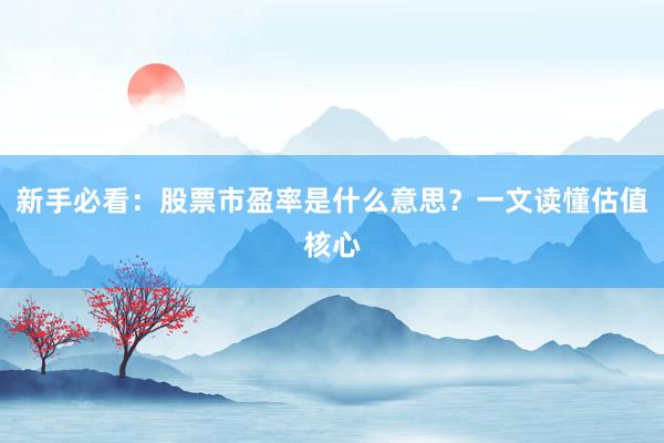 新手必看：股票市盈率是什么意思？一文读懂估值核心