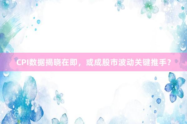 CPI数据揭晓在即，或成股市波动关键推手？
